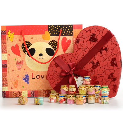 【谷悟家】爱心许愿瓶糖果礼盒糖果送女友生日礼物 创意糖果