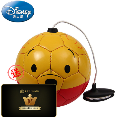 【买就送季会员】Disney/迪士尼儿童2号维尼熊足球带绳训练球2
