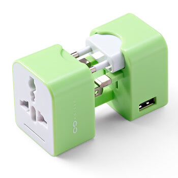 迪司傲（Design Go）世界旅行USB插座转换器多国家转换插头 41014绿色