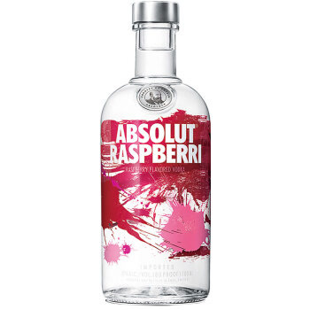 绝对伏特加（Absolut Vodka）洋酒 覆盆莓味伏特加酒 700ml