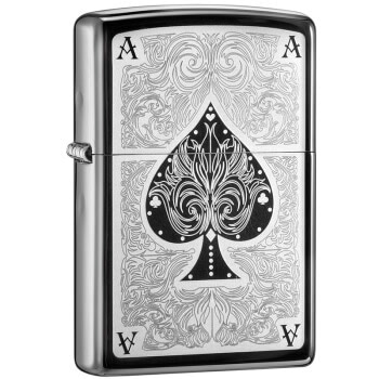 之宝(zippo)打火机 暗花幺点 黑冰镭射雕刻28323 煤油