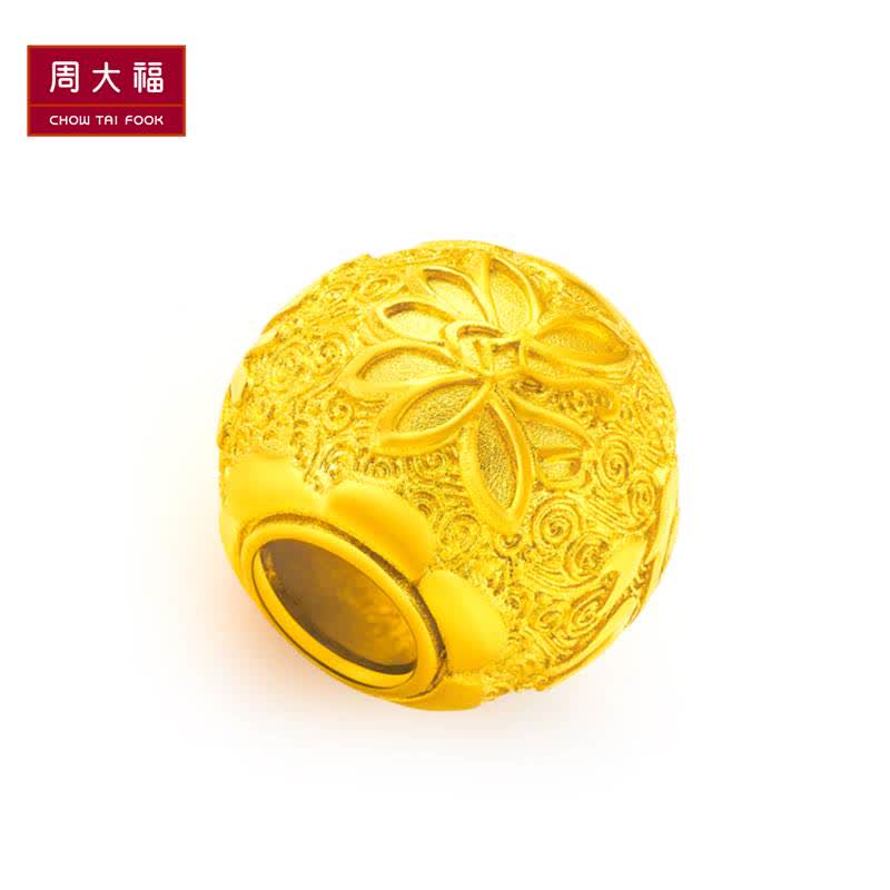 周大福(chow tai fook)国博吉祥八宝系列转运珠黄金吊坠 莲花 f194707