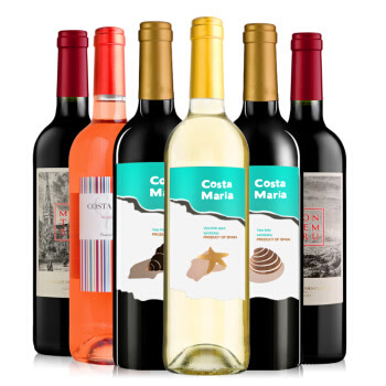 西班牙进口葡萄酒  精选干红半甜红半甜白桃红组合装750ml*6瓶 整箱装
