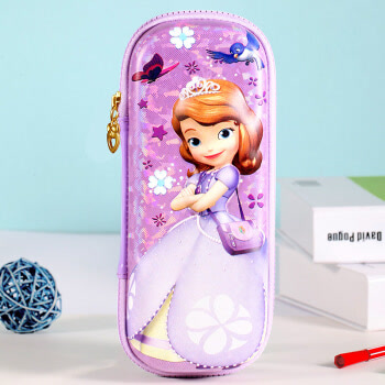 迪士尼（Disney）小学生笔袋女苏菲亚EVA笔盒大容量3D儿童铅笔盒文具盒  P95015S