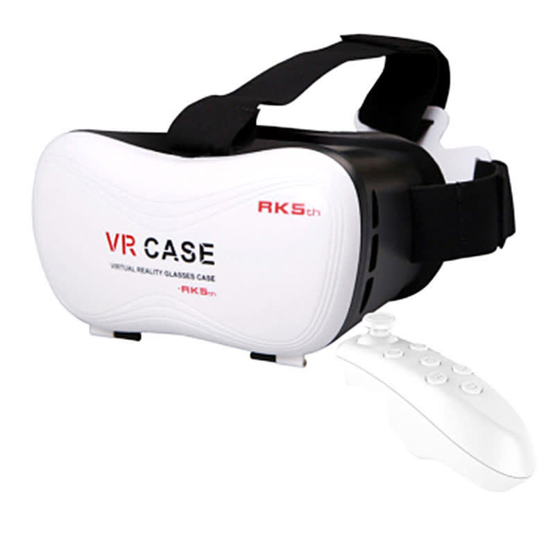 VR CASE 5th智能3D眼镜 头戴游戏头盔+无线蓝牙遥控手柄