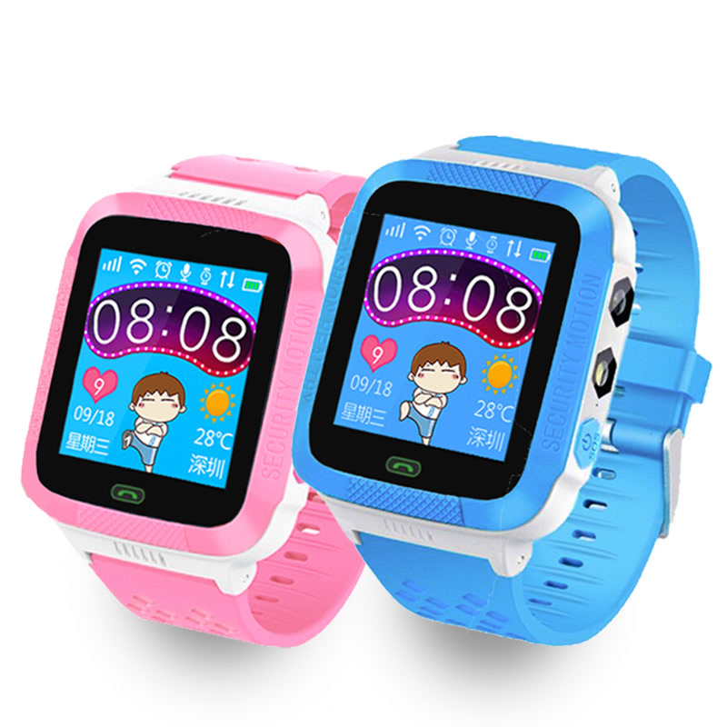 卓意 触屏可拍照儿童电话手表学生插卡定位智能手环手表带照明灯