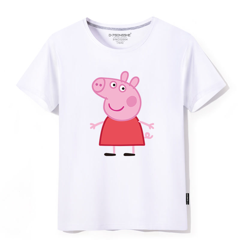 小猪佩奇社会人 跑男同款短袖2018年新款潮女士T恤