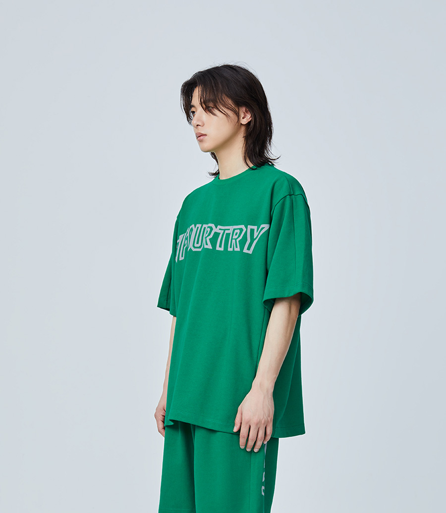 FOURTRY绿色恐龙背鳍LOGO T恤 21SS01GR30X